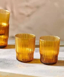 Nkuku Tableware Fali Tumbler - Amber (Set Of 4)