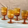 Nkuku Tableware Fali Wine Glass - Amber (Set Of 4)