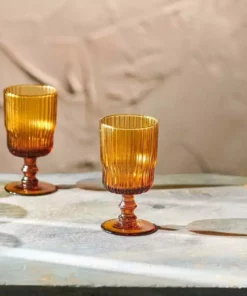 Nkuku Tableware Fali Wine Glass - Amber (Set Of 4)