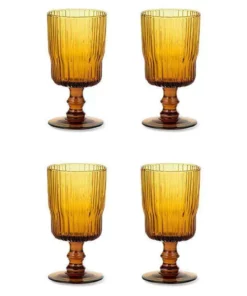Nkuku Tableware Fali Wine Glass - Amber (Set Of 4)