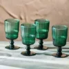 Nkuku Tableware Fali Wine Glass - Teal (Set Of 4) 1 Nkuku Tableware Fali Wine Glass - Teal (Set Of 4)