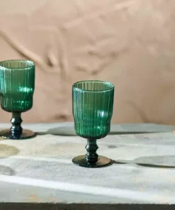 Nkuku Tableware Fali Wine Glass - Teal (Set Of 4)