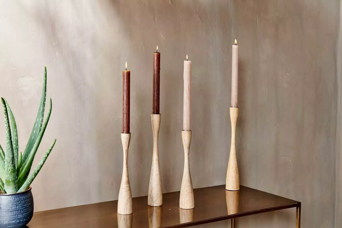 Nkuku Home Accessories Himba Mango Wood Candlestick 5 Nkuku Home Accessories Himba Mango Wood Candlestick