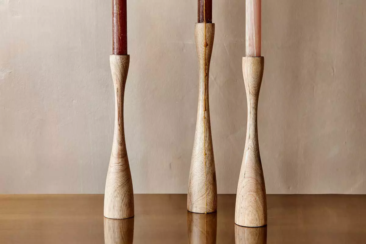 Nkuku Home Accessories Himba Mango Wood Candlestick 4 Nkuku Home Accessories Himba Mango Wood Candlestick