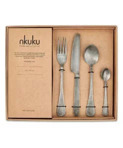Nkuku Huri Cutlery Set - Burnt Silver (Set Of 16)