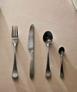 Nkuku Huri Cutlery Set - Burnt Silver (Set Of 16)