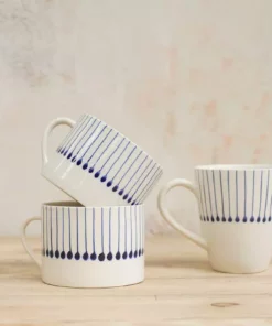 Nkuku Iba Large Ceramic Mug - Indigo (Set Of 2) Tableware