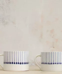 Nkuku Iba Large Ceramic Mug - Indigo (Set Of 2) Tableware