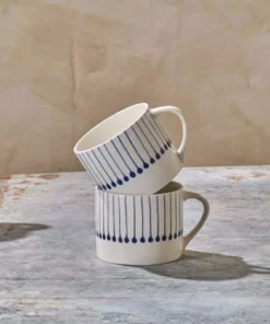 Nkuku Iba Small Ceramic Mug - Indigo (Set Of 2) Tableware
