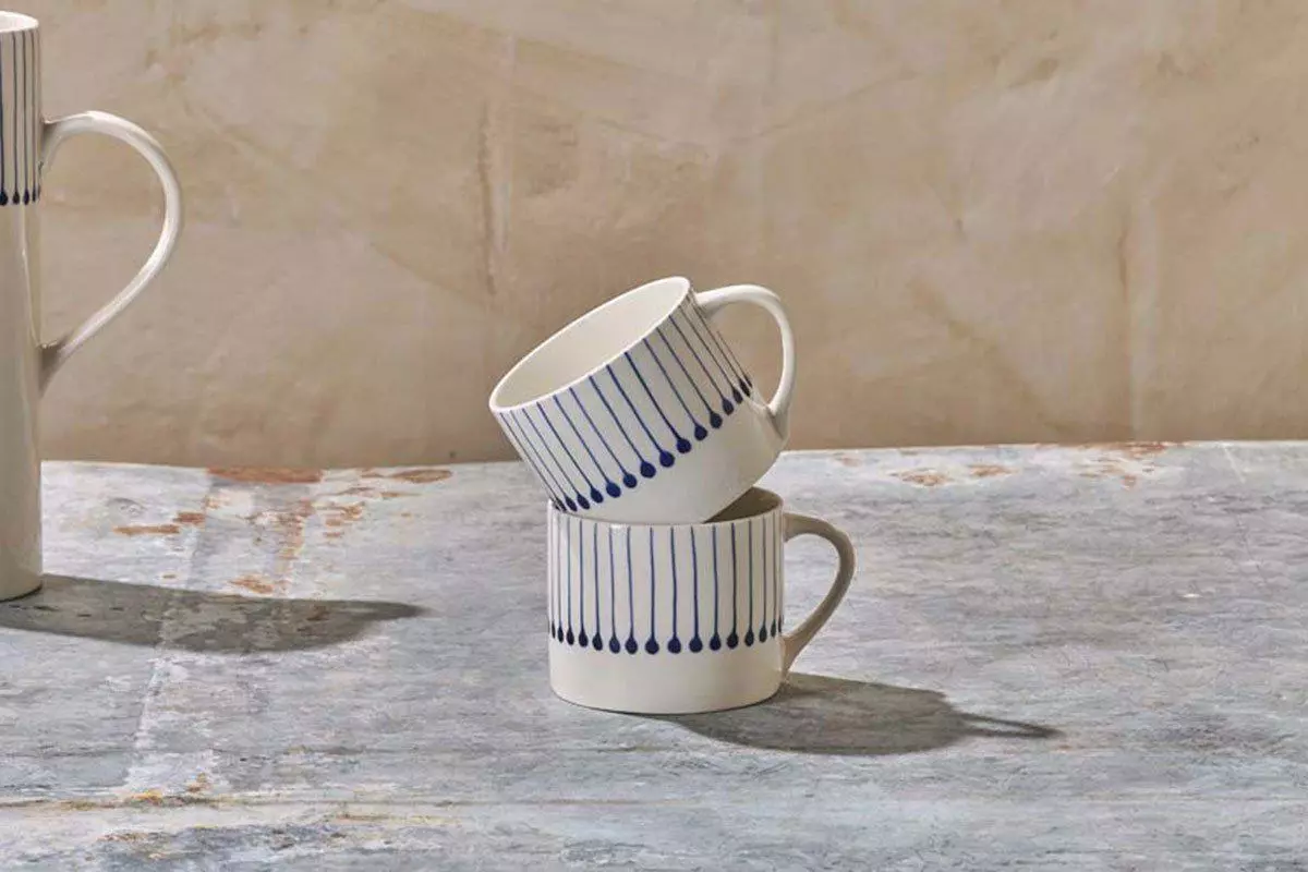 Nkuku Iba Small Ceramic Mug - Indigo (Set Of 2) Tableware 3 Nkuku Iba Small Ceramic Mug - Indigo (Set Of 2) Tableware