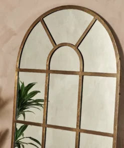 Nkuku Home Accessories Imoma Iron Full Length Arch Mirror - Brass 8 Nkuku Home Accessories Imoma Iron Full Length Arch Mirror - Brass