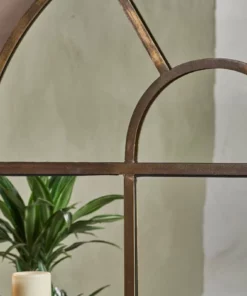 Nkuku Home Accessories Imoma Iron Overmantel Arch Mirror - Brass