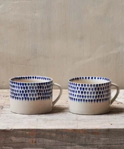 Nkuku Indigo Drop Large Mug (Set Of 2) Tableware