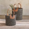 Nkuku Soft Furnishings Indra Coil Basket - Charcoal 2 Nkuku Soft Furnishings Indra Coil Basket - Charcoal