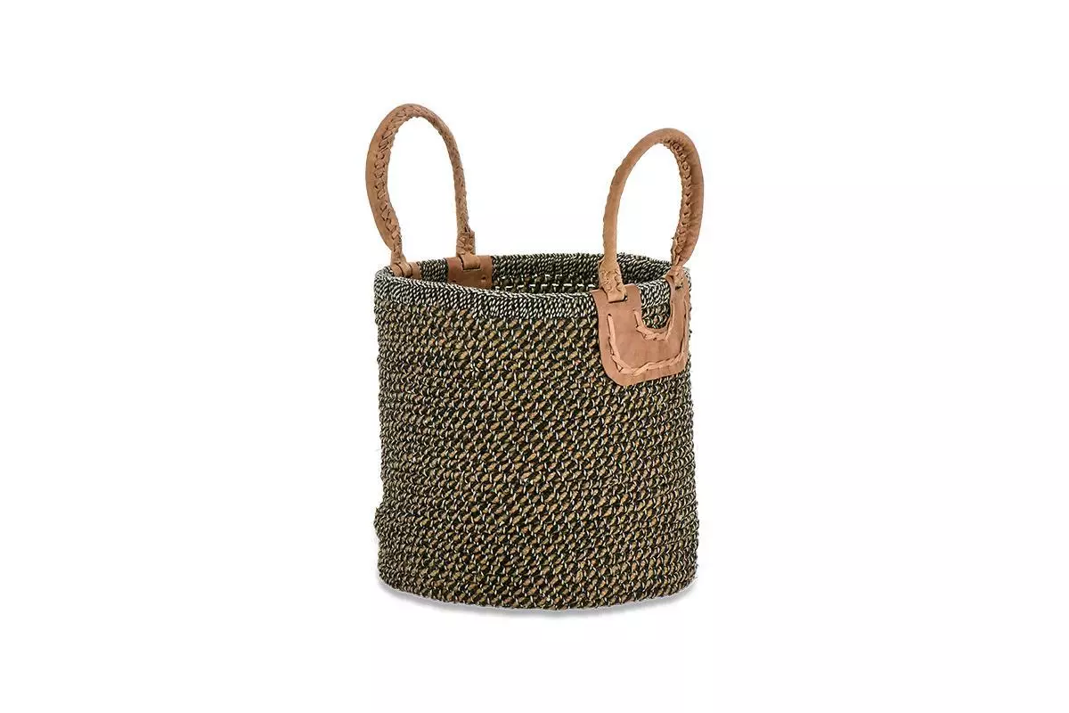 Nkuku Soft Furnishings Indra Coil Basket - Charcoal 5 Nkuku Soft Furnishings Indra Coil Basket - Charcoal