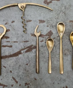 Nkuku Jahi Spoon Gift Set - Brushed Gold (Set Of 2) Tableware