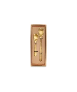 Nkuku Jahi Spoon Gift Set - Brushed Gold (Set Of 2) Tableware