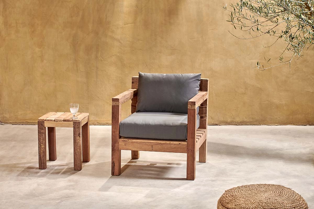 Nkuku Garden Furniture Jaisalmer Reclaimed Wood Armchair 3 Nkuku Garden Furniture Jaisalmer Reclaimed Wood Armchair