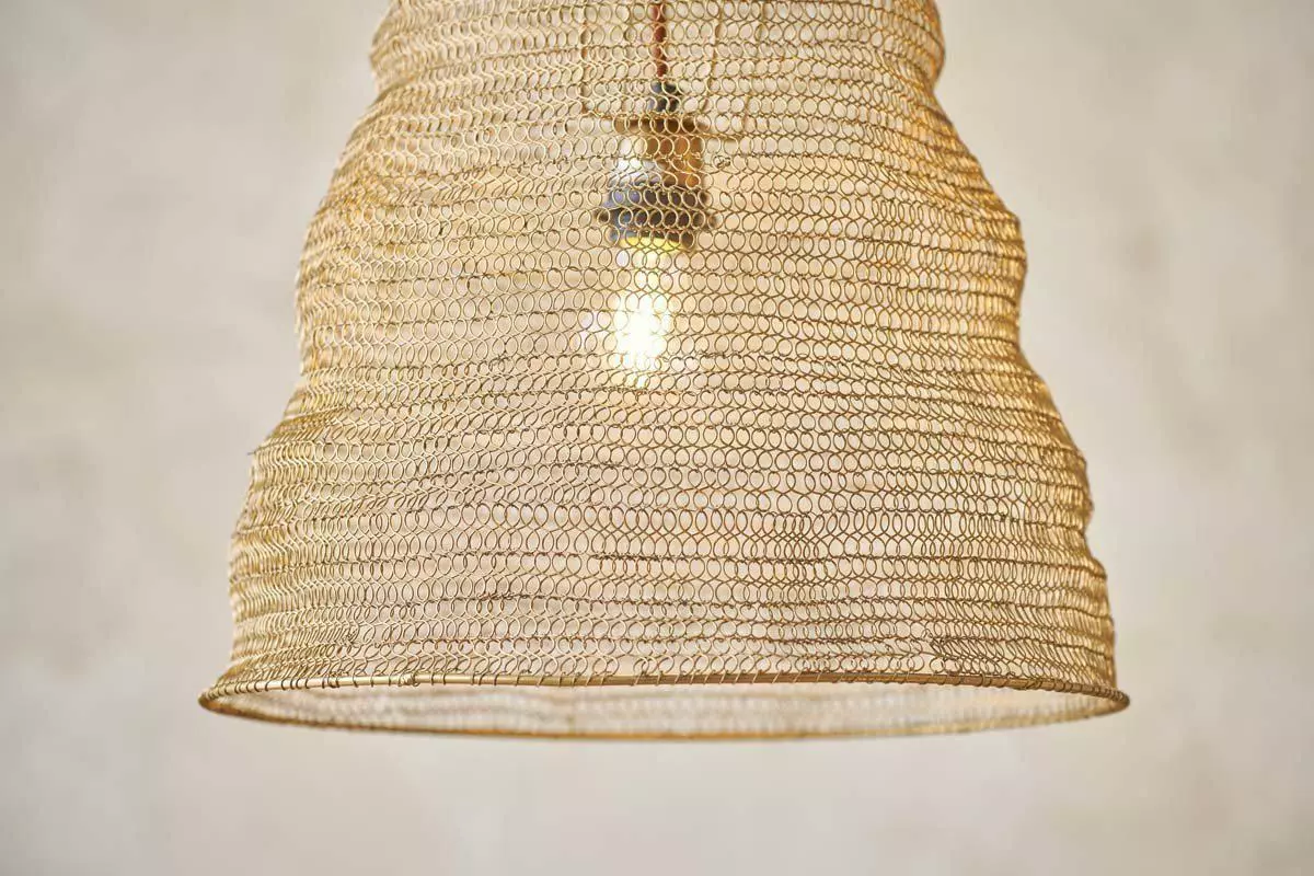 Nkuku Jatani Brass Wire Lampshade - Antique Brass Large 5 Nkuku Jatani Brass Wire Lampshade - Antique Brass Large