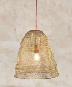 Nkuku Jatani Brass Wire Lampshade - Antique Brass Large