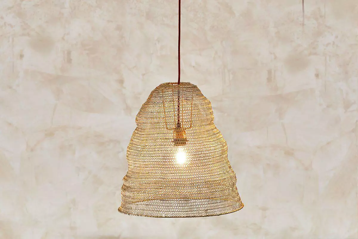 Nkuku Jatani Brass Wire Lampshade - Antique Brass Large 3 Nkuku Jatani Brass Wire Lampshade - Antique Brass Large