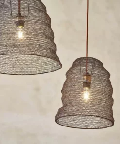 Nkuku Jatani Rust Wire Lampshade - Oval Large