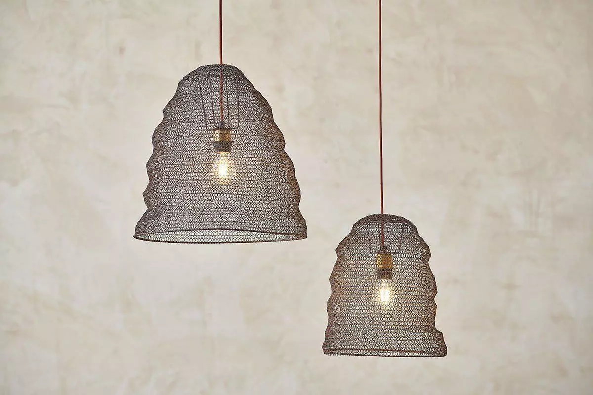 Nkuku Jatani Rust Wire Lampshade - Small Oval 4 Nkuku Jatani Rust Wire Lampshade - Small Oval