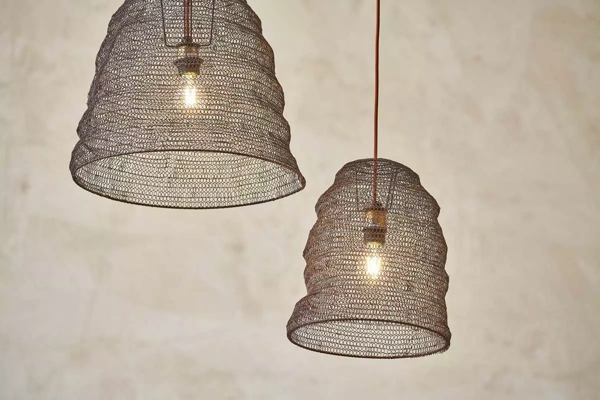 Nkuku Jatani Rust Wire Lampshade - Small Oval 7 Nkuku Jatani Rust Wire Lampshade - Small Oval