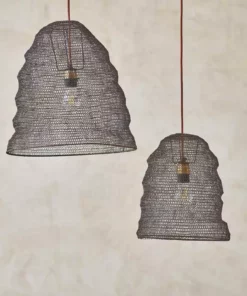 Nkuku Jatani Rust Wire Lampshade - Small Oval 10 Nkuku Jatani Rust Wire Lampshade - Small Oval