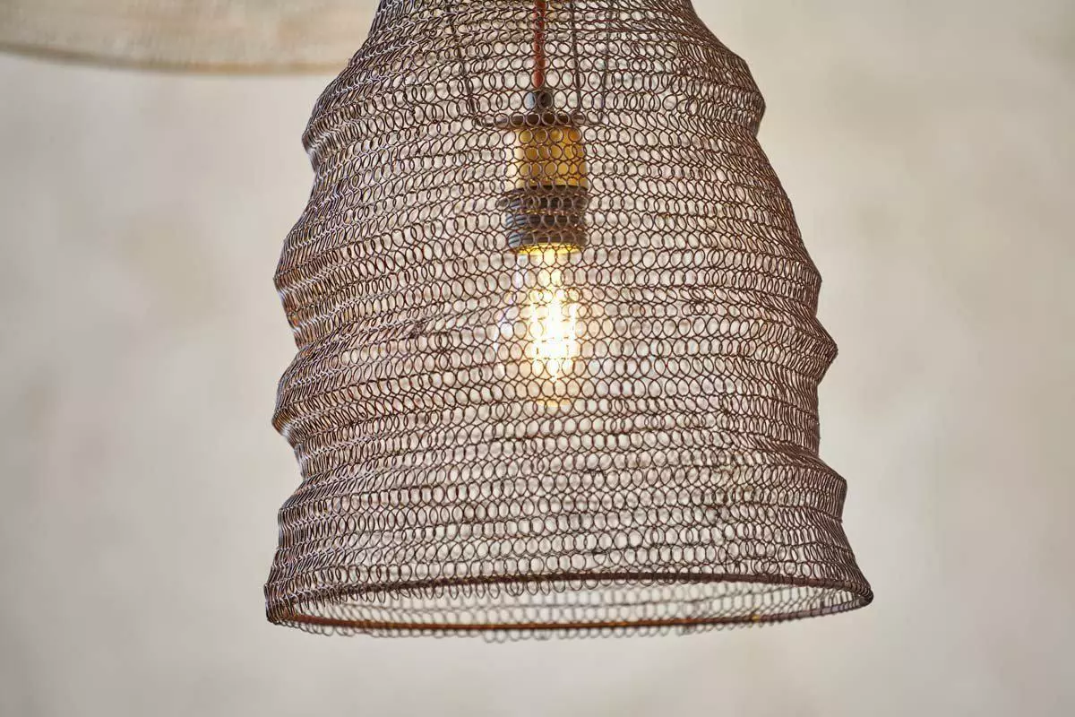 Nkuku Jatani Rust Wire Lampshade - Small Oval 6 Nkuku Jatani Rust Wire Lampshade - Small Oval