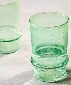 Nkuku New Arrivals Kaneti Bubble Tumbler - Aqua - Large (Set Of 4)