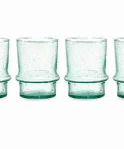 Nkuku New Arrivals Kaneti Bubble Tumbler - Aqua - Small (Set Of 4)