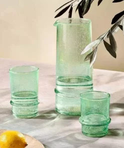 Nkuku New Arrivals Kaneti Bubble Tumbler - Aqua - Small (Set Of 4)