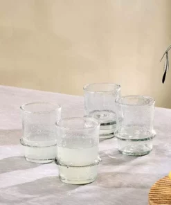 Nkuku New Arrivals Kaneti Bubble Tumbler - Clear - Small (Set Of 4)