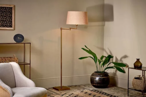 Nkuku Kara Floor Lamp - Brass Shop By Type