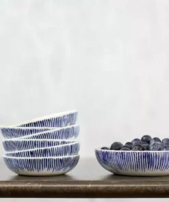 Nkuku Karuma Ceramic Cereal Bowl - Blue & White Tableware