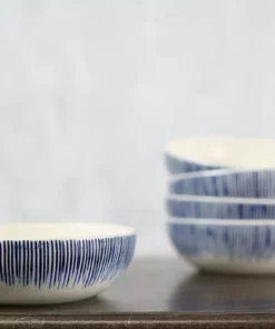 Nkuku Karuma Ceramic Cereal Bowl - Blue & White Tableware