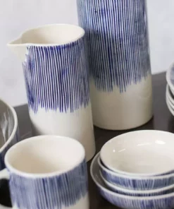 Nkuku Tableware Karuma Ceramic Jug - Blue & White