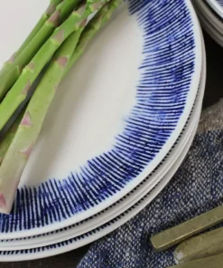 Nkuku Karuma Ceramic Plate - Blue & White