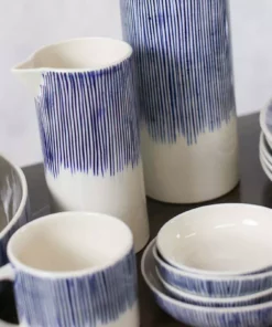 Nkuku Tableware Karuma Ceramic Small Mug - Blue & White (Set Of 2)