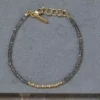 Nkuku Kitara Bead Bracelet - Grey & Gold