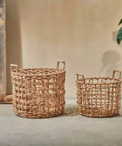 Nkuku Kora Round Storage Basket Soft Furnishings