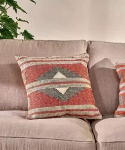 Nkuku New Arrivals Kutha Kilim Cushion Cover - Rust