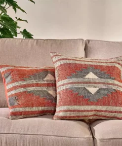 Nkuku New Arrivals Kutha Kilim Cushion Cover - Rust