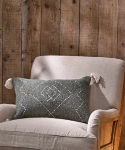 Nkuku Soft Furnishings Lamandi Recycled Cushion Cover - Moss