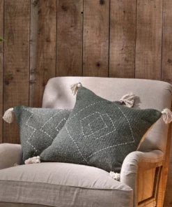 Nkuku Soft Furnishings Lamandi Recycled Cushion Cover - Moss