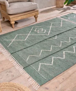 Nkuku Lamandi Recycled Rug - Moss