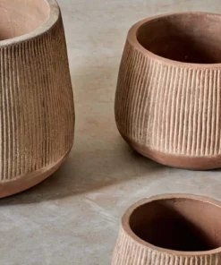 Nkuku Planters & Vases Large Wampu Wide Planter - Distressed Terracotta