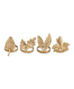 Nkuku Leaf Brass Napkin Rings Table Accessories 8 Nkuku Leaf Brass Napkin Rings Table Accessories