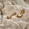 Nkuku Leaf Small Spoon Gift Set - Antique Brass (Set Of 2)